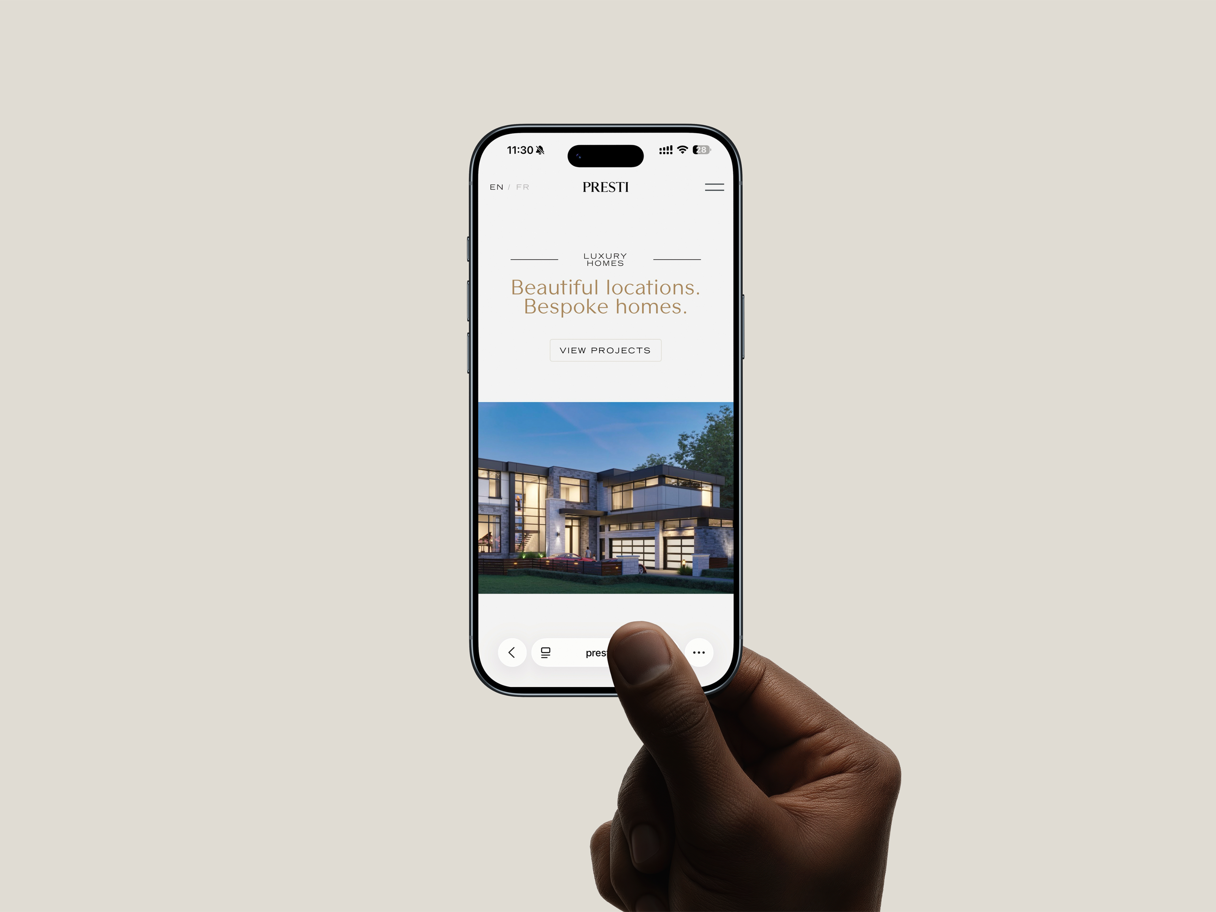 Presti website design