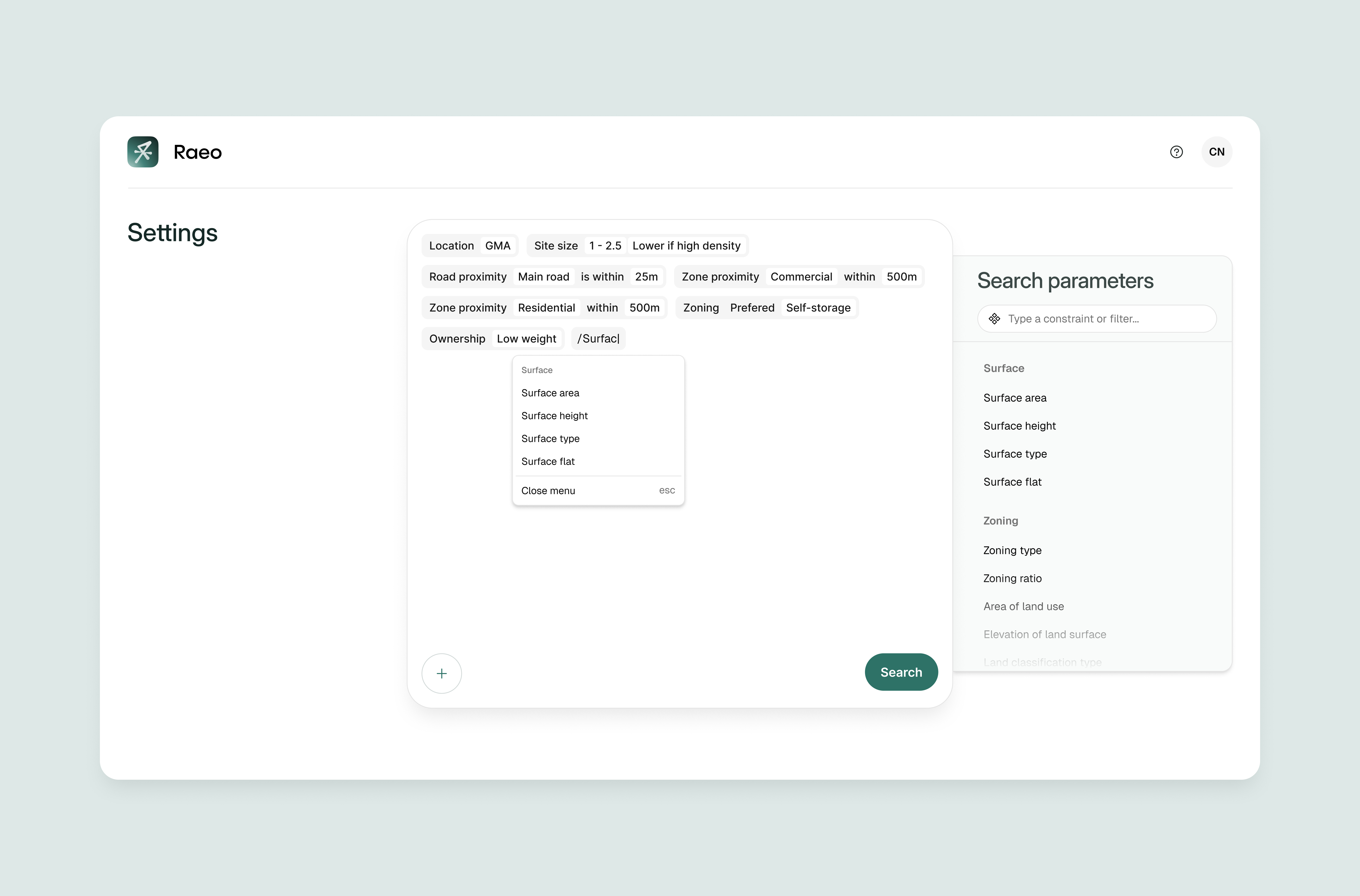 Raeo brand application