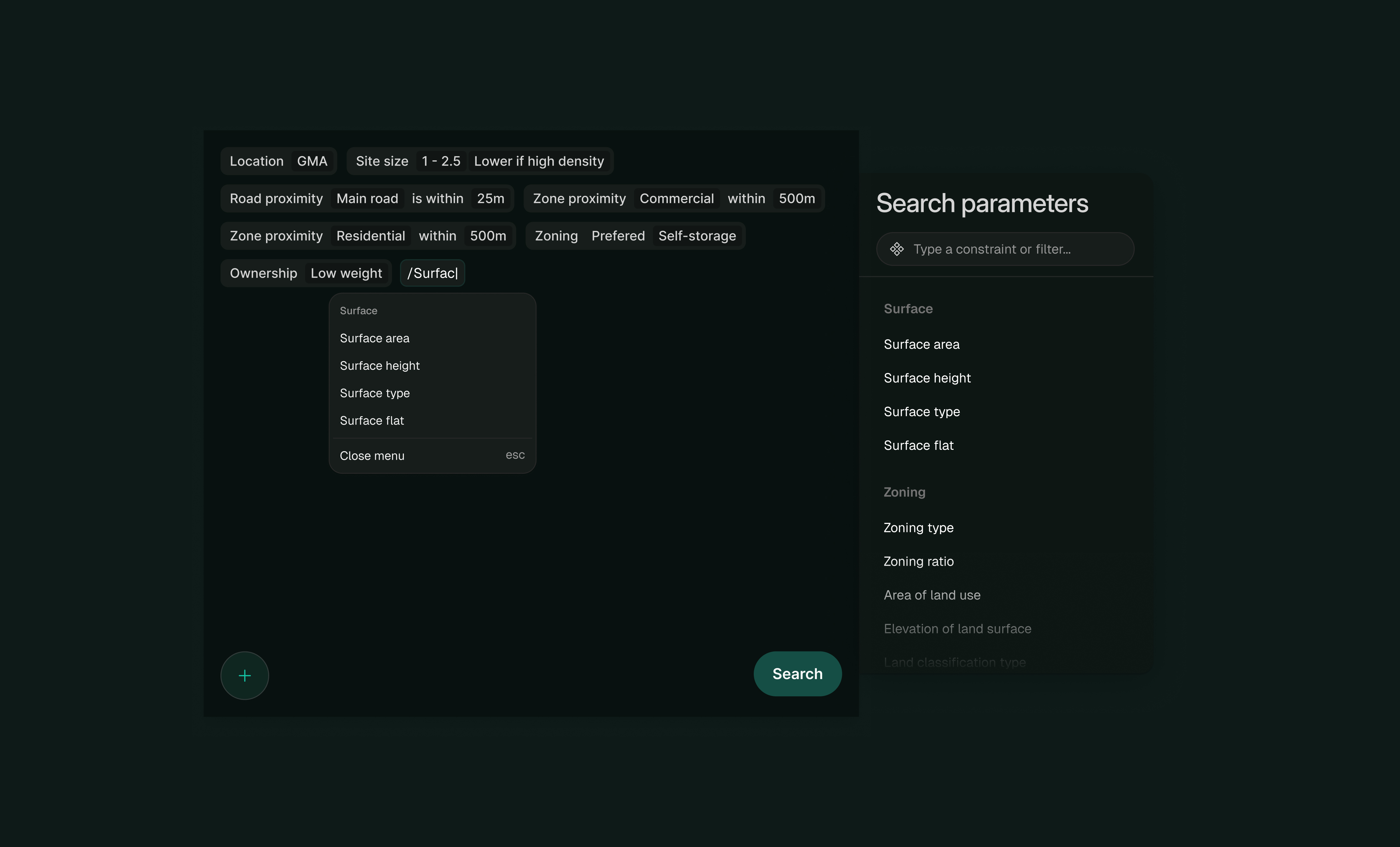 Raeo search parameters